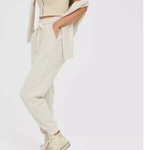 Offline By Aerie Vintage Vanilla Knit Snowday Jogger Pants Beachy Size Xs